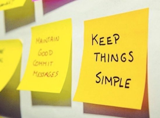 Whiteboard Post it Note "Keep Things Simple"